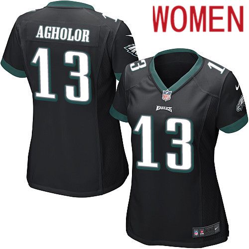 Women Philadelphia Eagles #13 Nelson Agholor Nike Black Game NFL Jersey